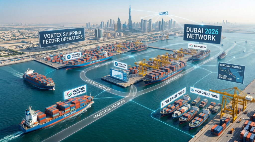 Vortex Shipping Dubai feeder operators 2026 network
