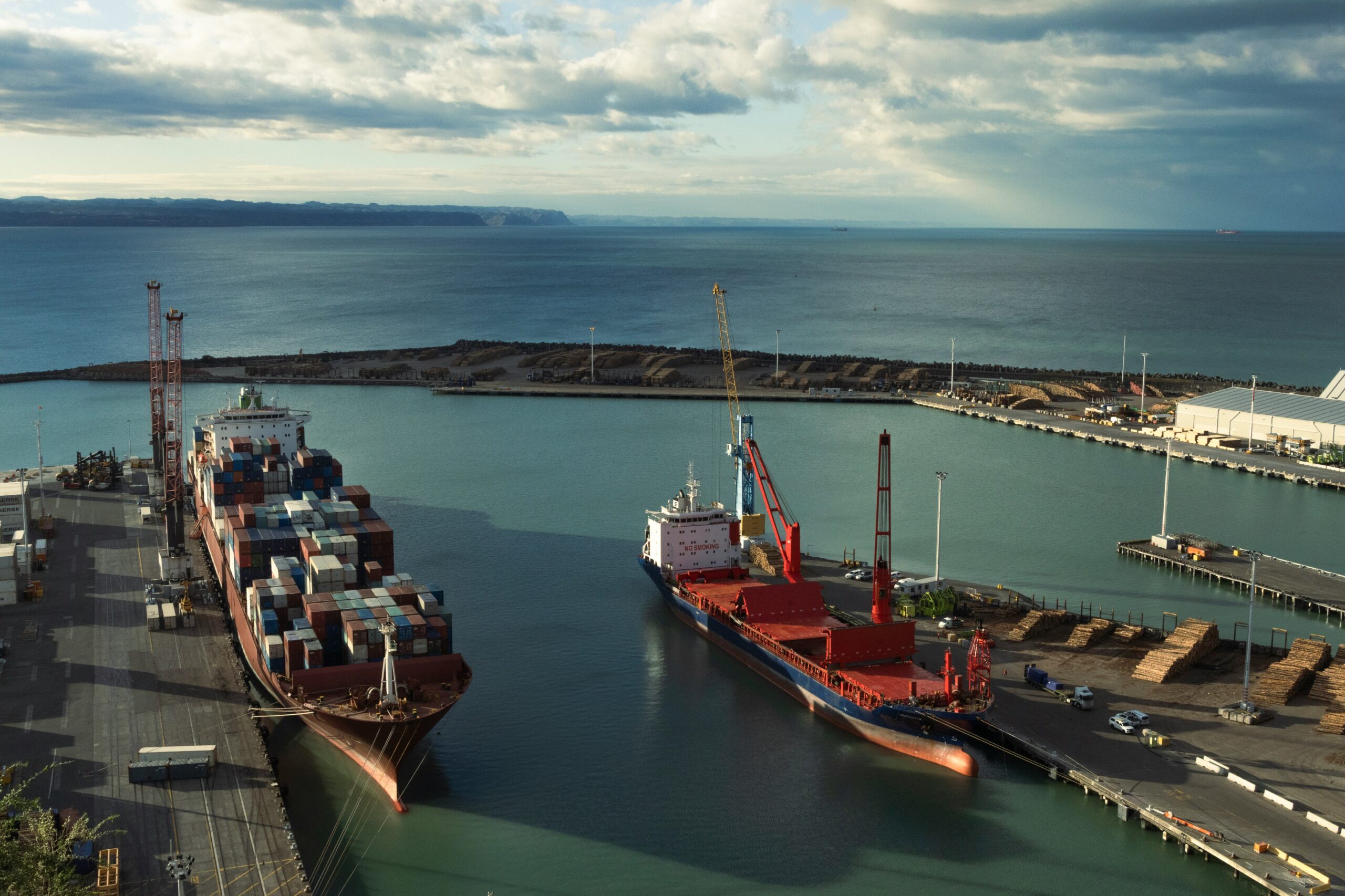 Cargo ship with shipping containers