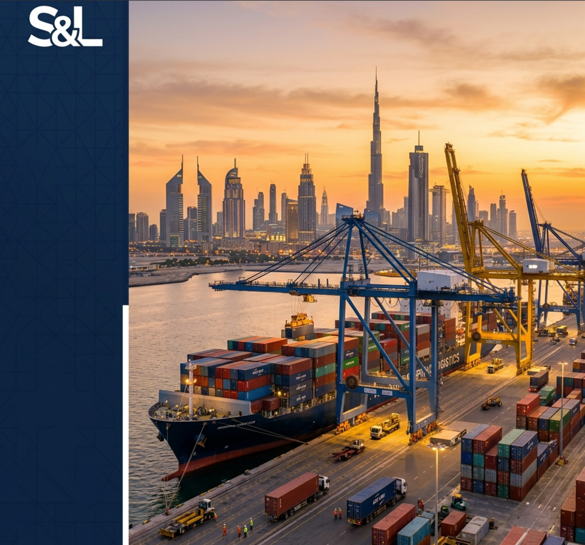 freight forwarder in Dubai loading containers at Jebel Ali Port