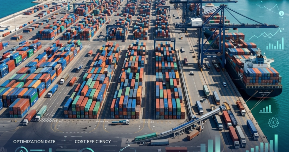 shipping costs from Dubai - aerial view of cargo containers at Jebel Ali Port