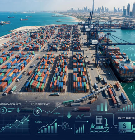 shipping costs from Dubai - aerial view of cargo containers at Jebel Ali Port