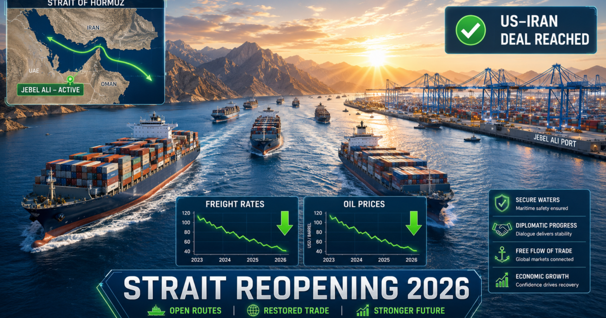 Strait of Hormuz reopening 2026 — UAE shipping recovery and falling freight rates