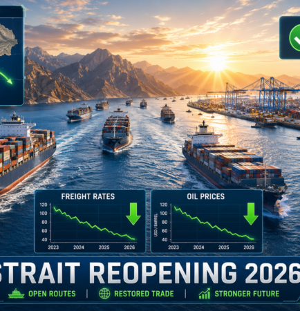 Strait of Hormuz reopening 2026 — UAE shipping recovery and falling freight rates