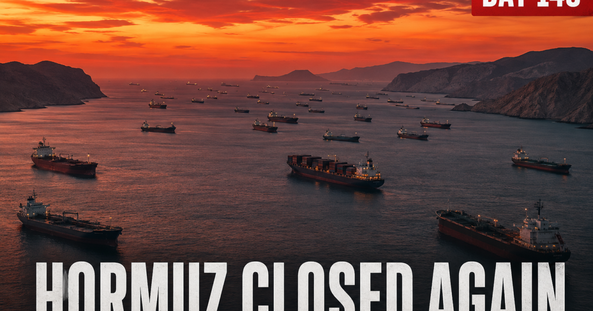 Strait of Hormuz closed again 2026 - ships waiting as UAE freight rates surge