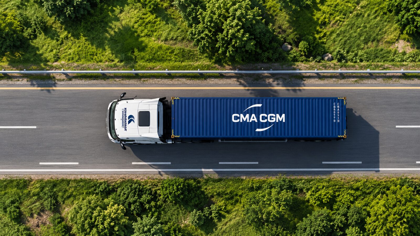 Truck transporting freight by road