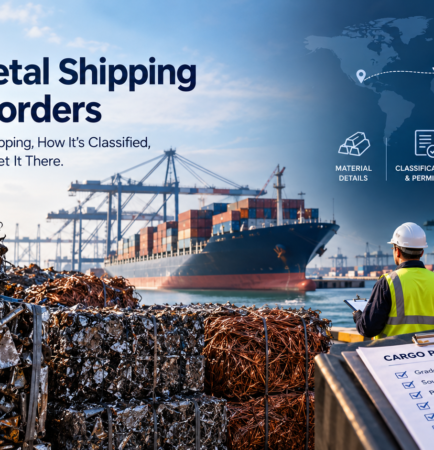 Illustrated scrap metal shipping guide for international trade planning.